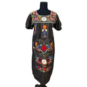 Handmade Embroidered Floral Print Lightweight Dress Size M